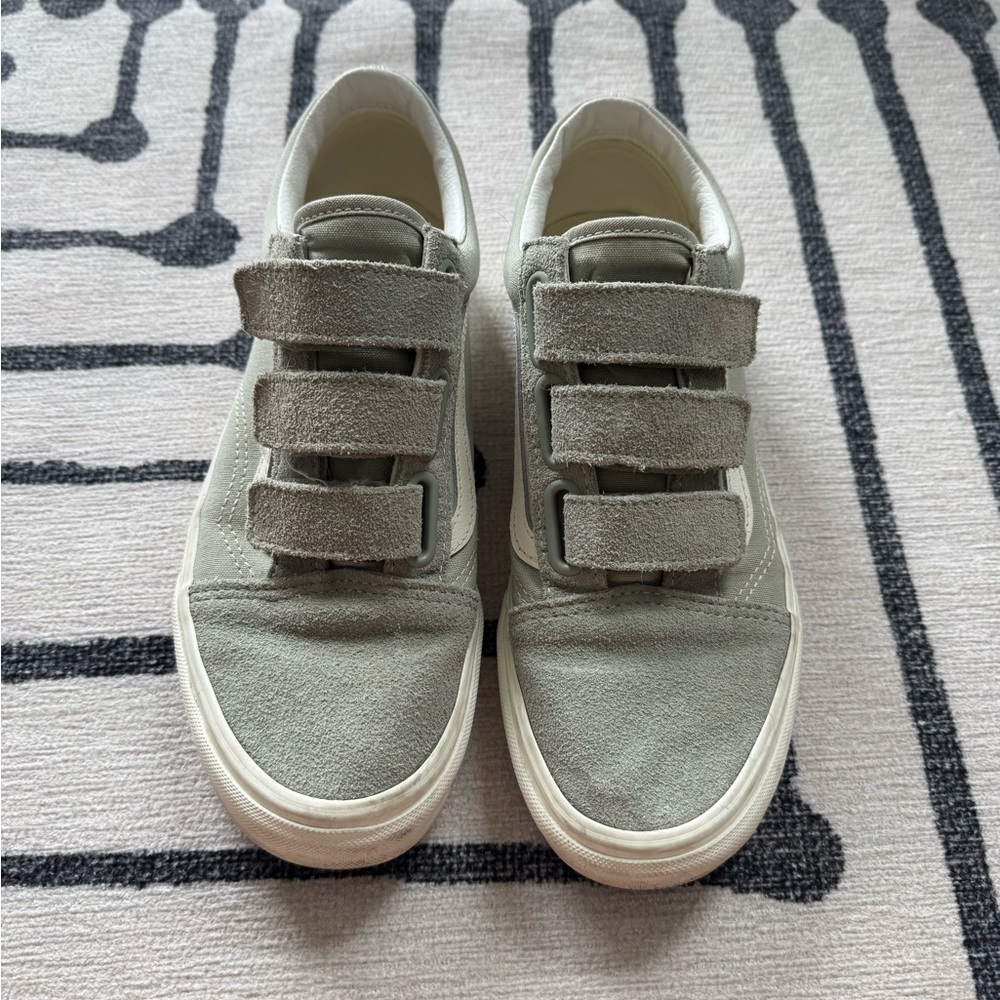 Sage Green Velcro Vans